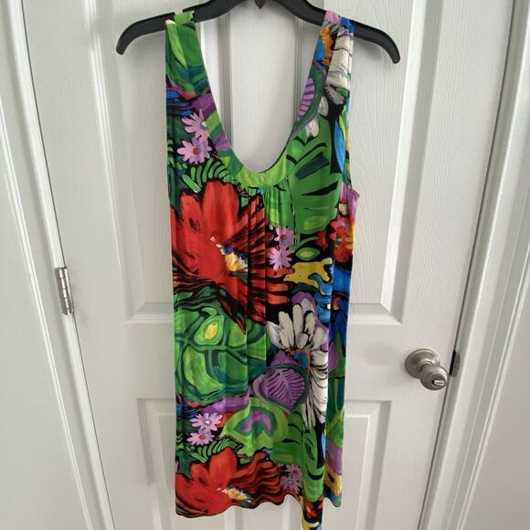 Jams World Mini Sun DRESS Womens Size Large Floral Vintage Hawaiian Tropical - Picture 1 of 7